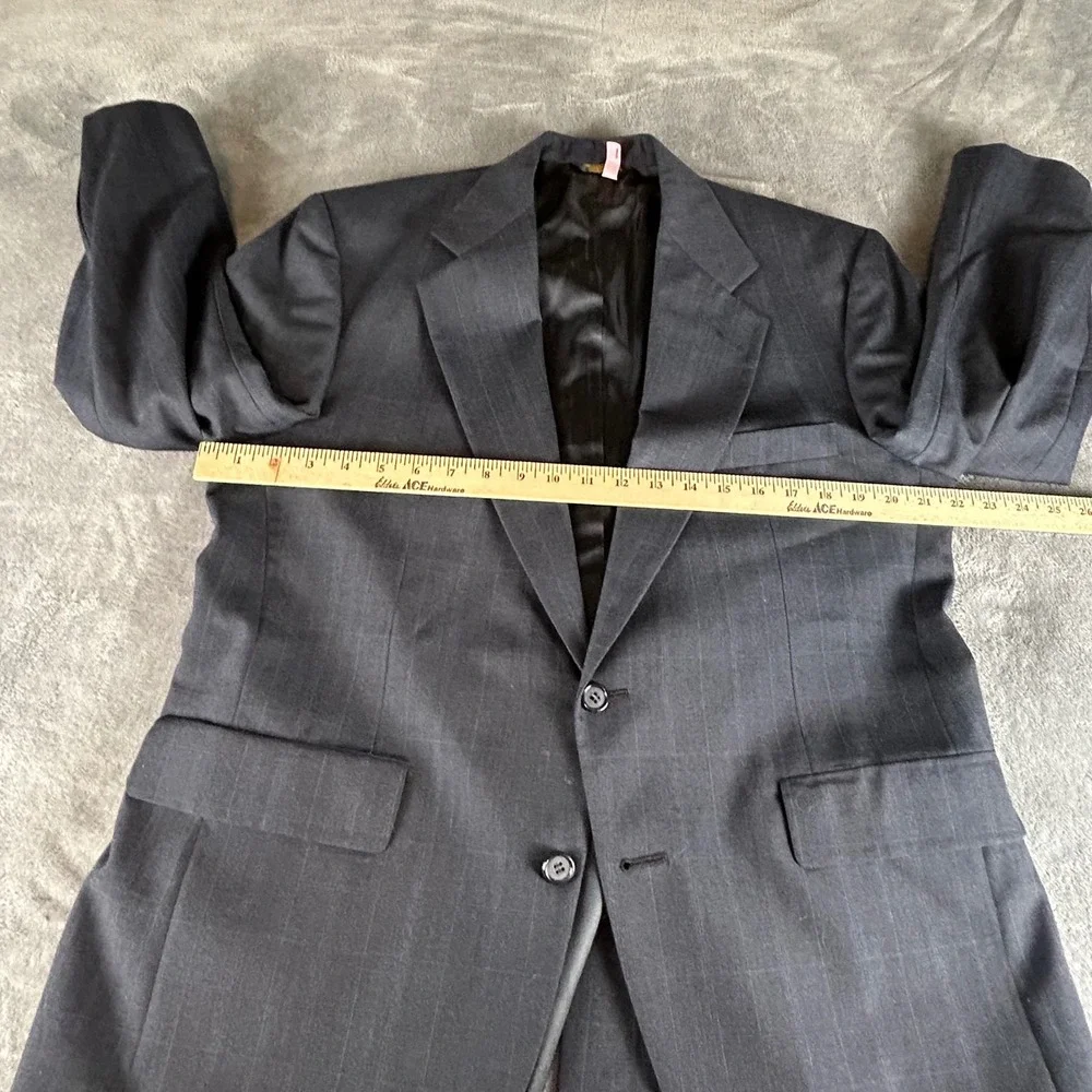 Vintage Palm Beach Union‎ Made in USA Gray Windowpane Two Piece Suit Mens